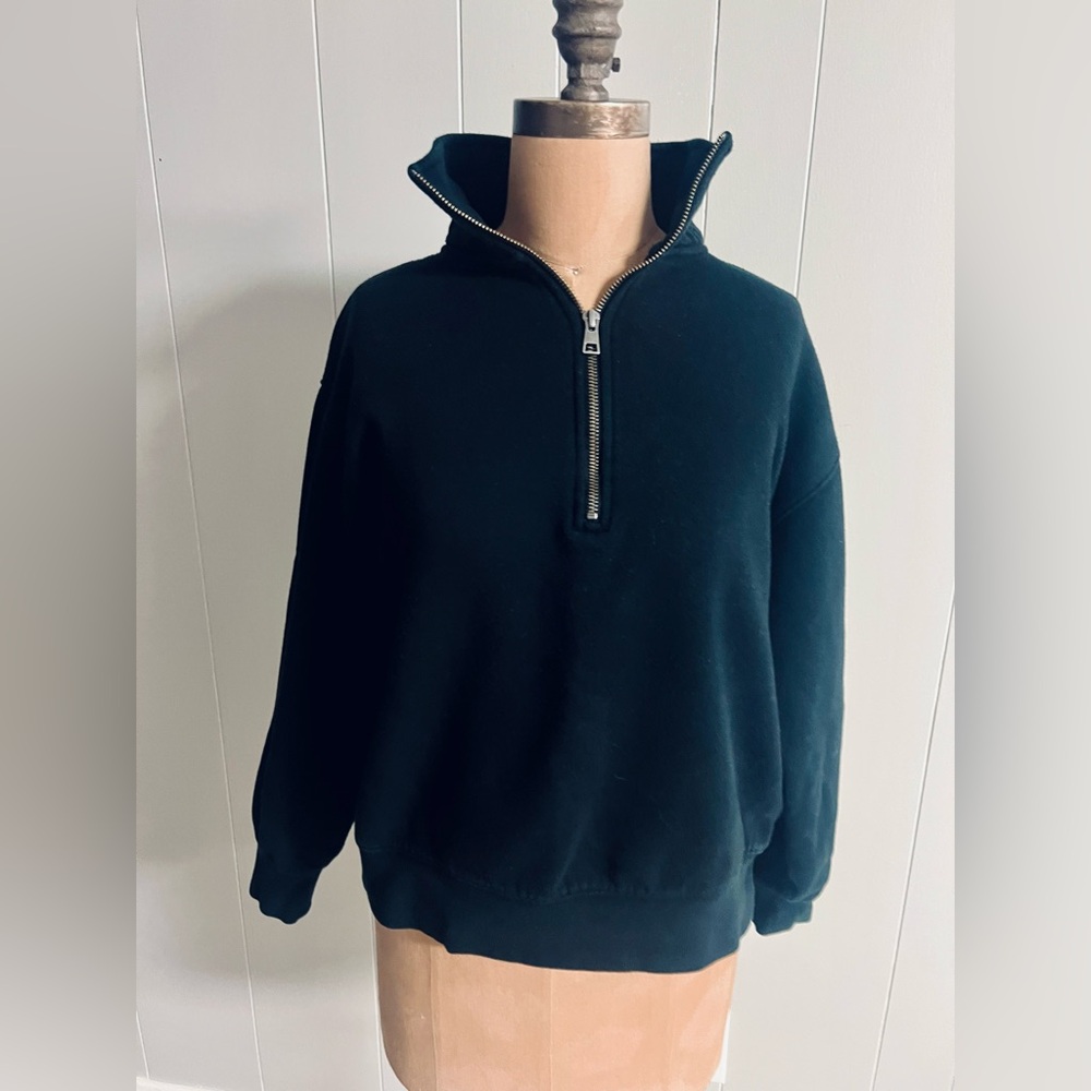 Women’s Black Quarter Zip Sweater
